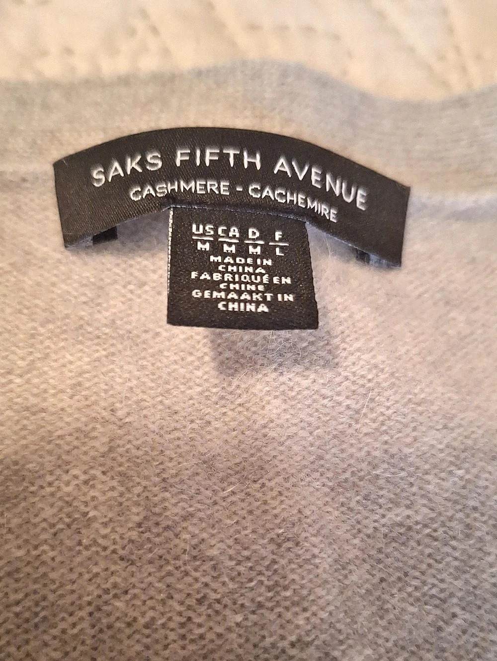 Saks Fifth Avenue 100% Cashmere Duster Cardigan in Grey- Size M